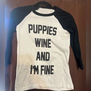 Black and White Graphic Raglan Tee